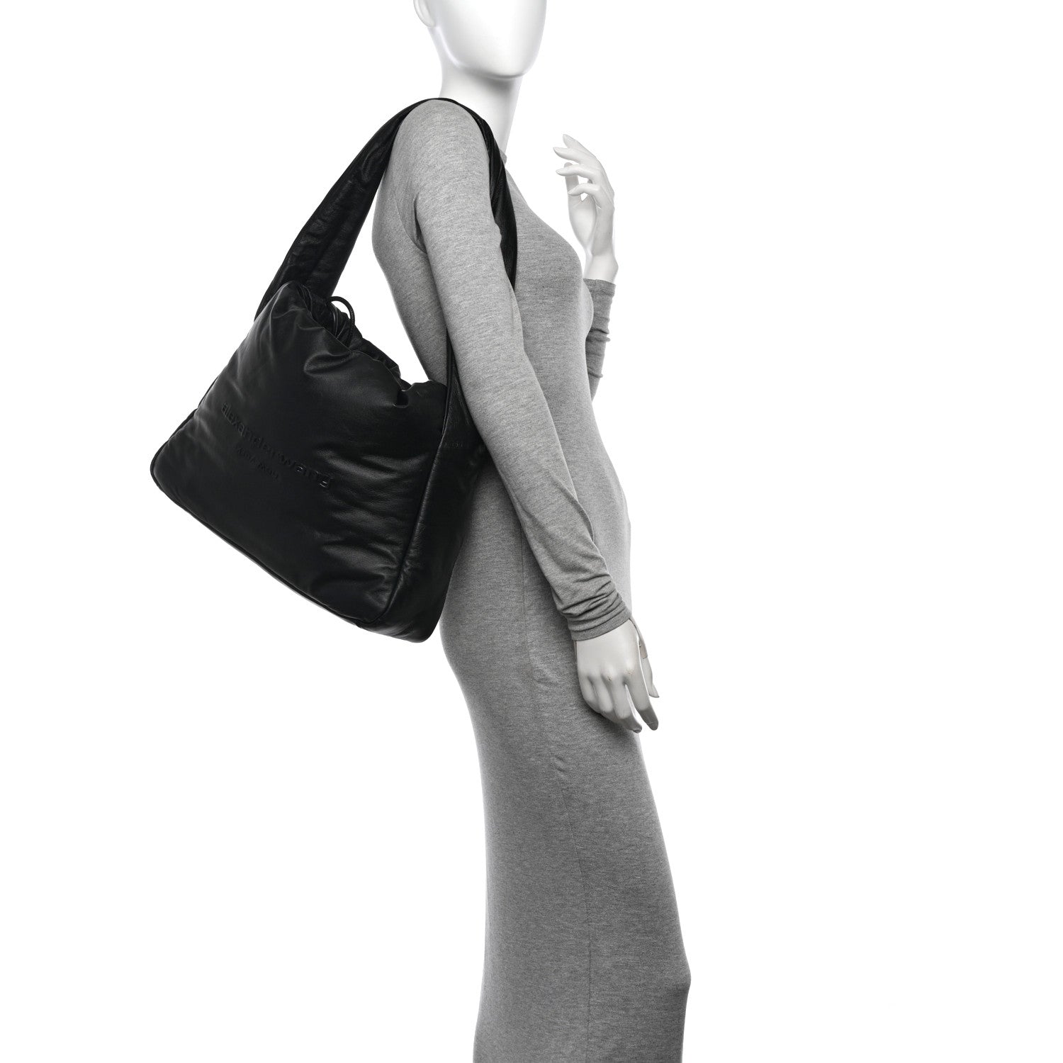 Alexander Wang Lambskin Large Ryan Puffer Bag Black 2 of 10