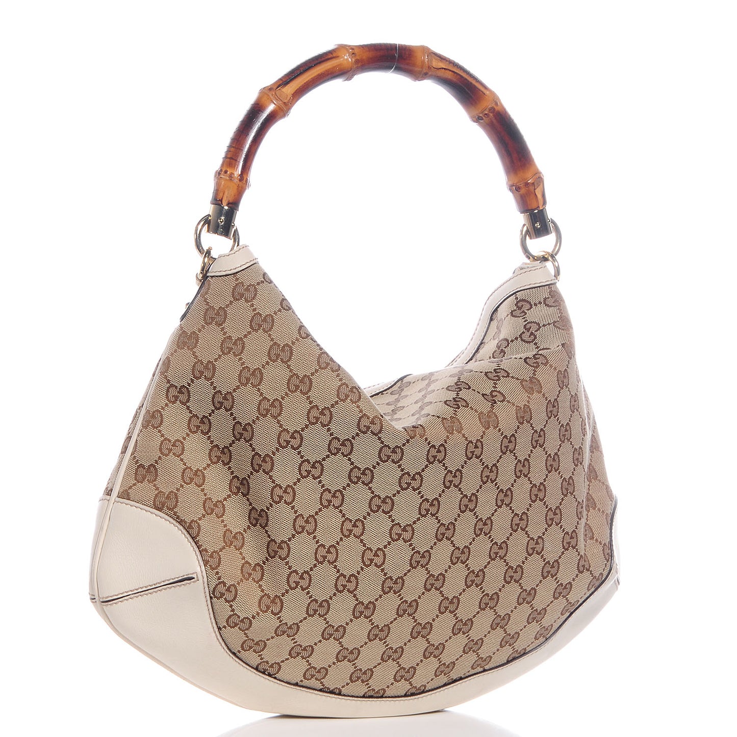 Monogram Medium Peggy Bamboo Top Handle Bag Off White