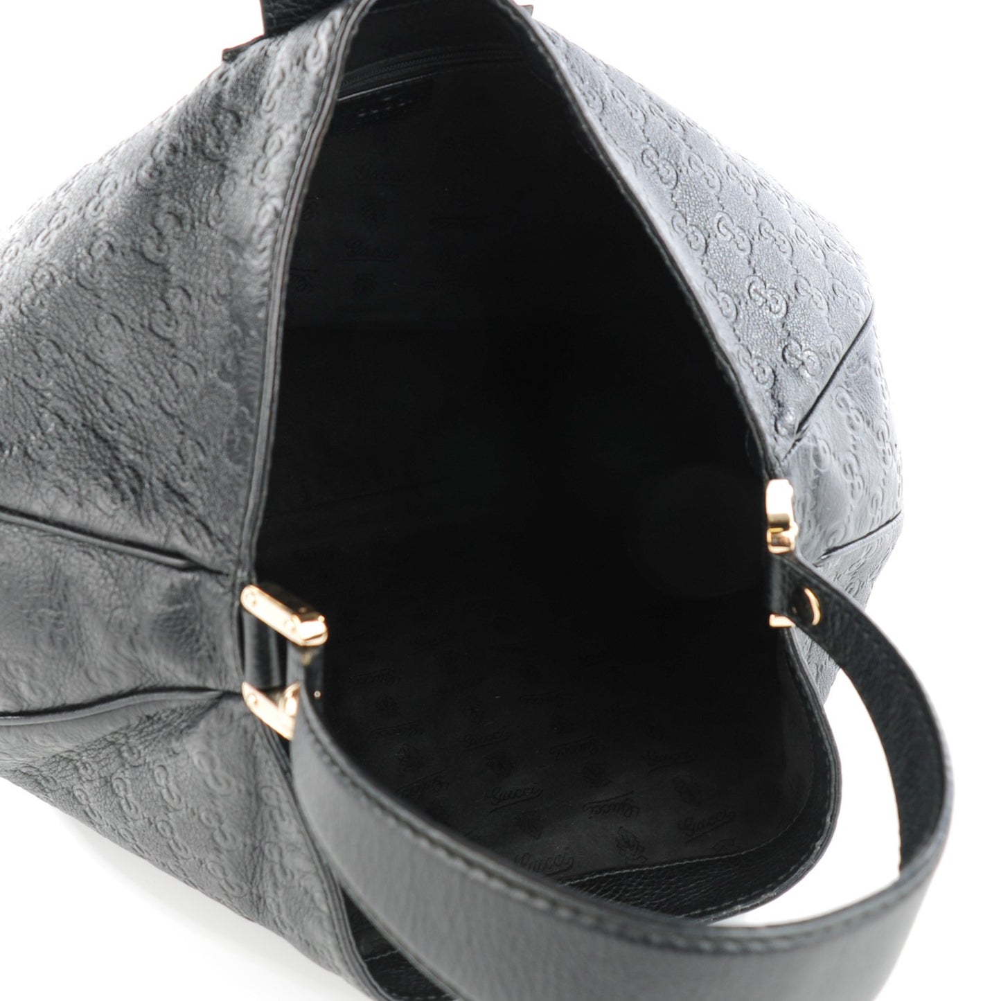 Guccissima Large New Ladies Web Hobo Black