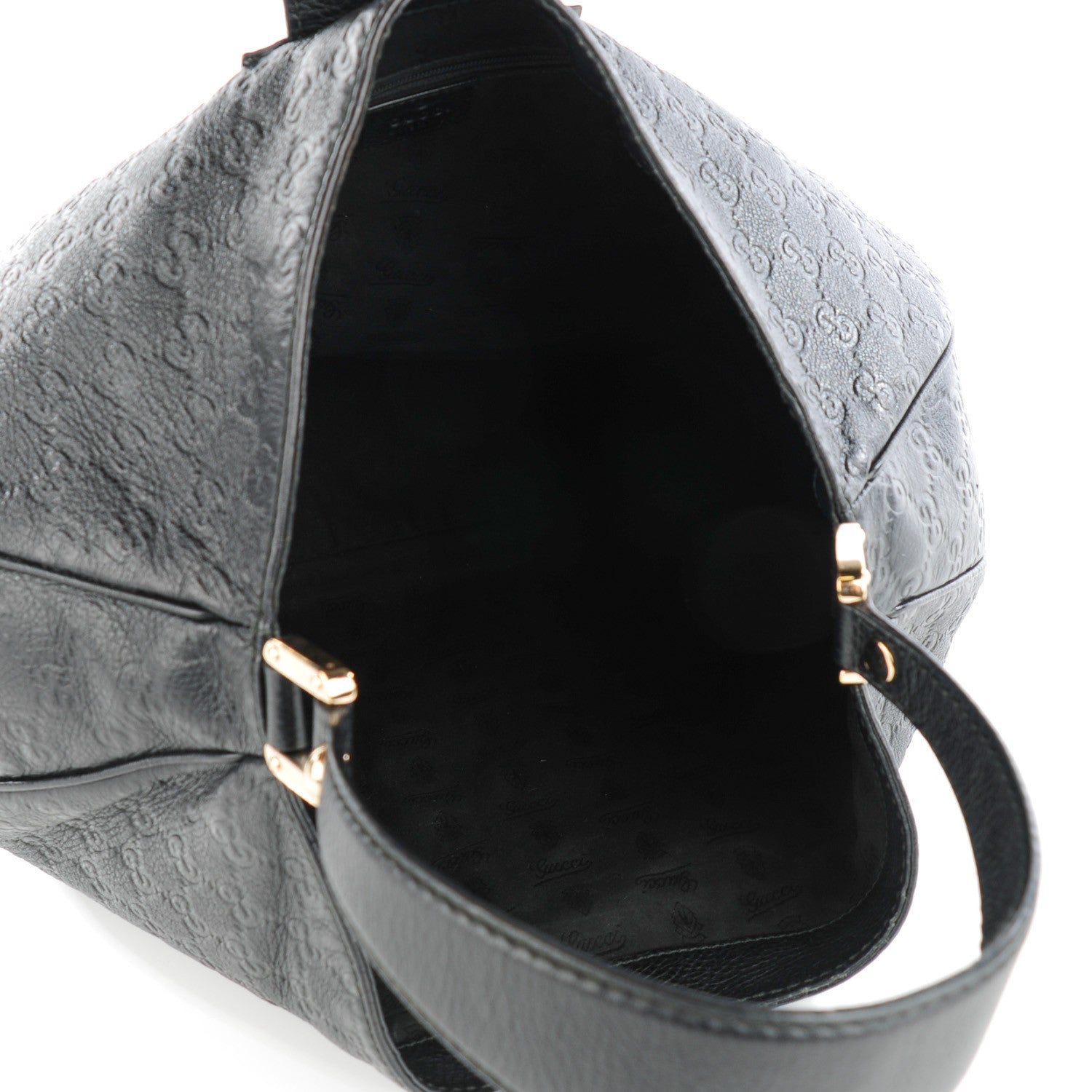 Gucci Guccissima Large New Ladies Web Hobo Black 5 of 7