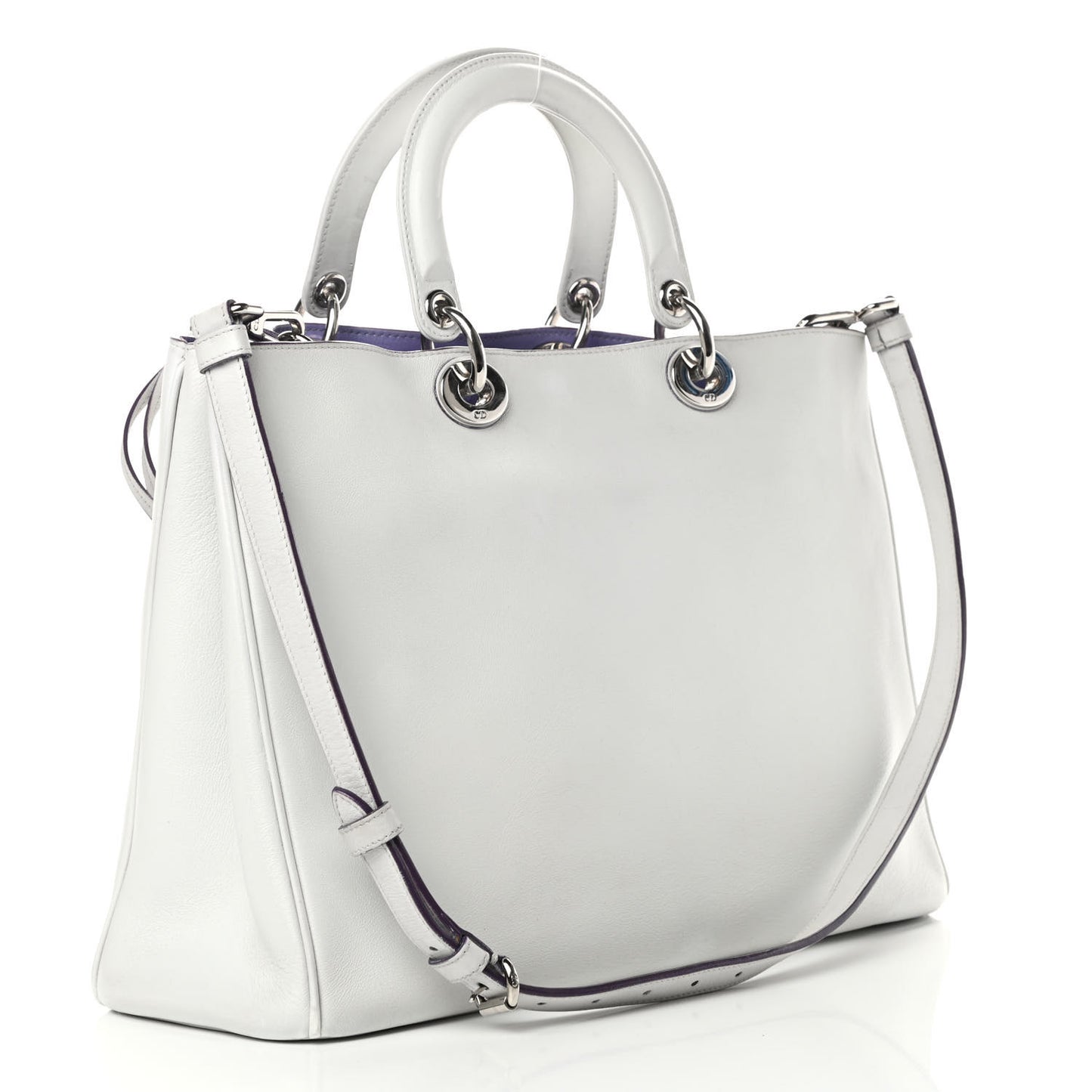 Smooth Calfskin Large Diorissimo Tote White