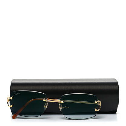 Cartier Metal C Decor 140 Square Sunglasses Gold Blue 8 of 8