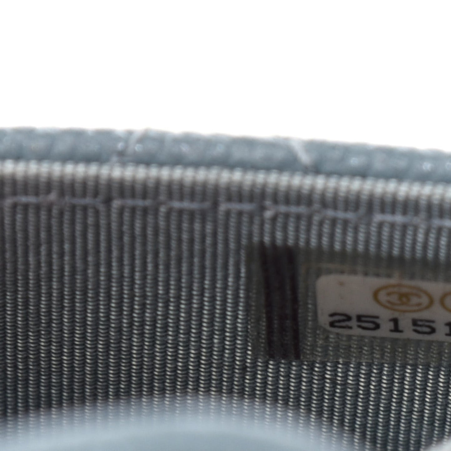 Iridescent Caviar Quilted Flap Card Holder Wallet Light Blue