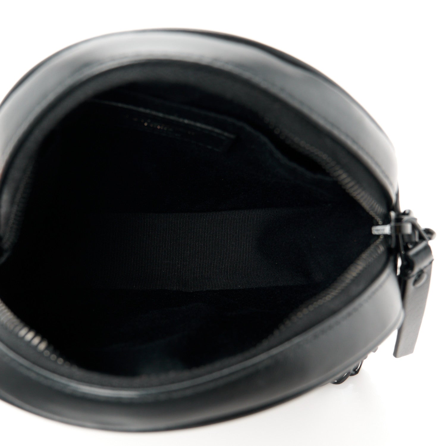 Saint Laurent Calfskin Matelasse Chevron Round Vinyle Camera Bag Black 6 of 11