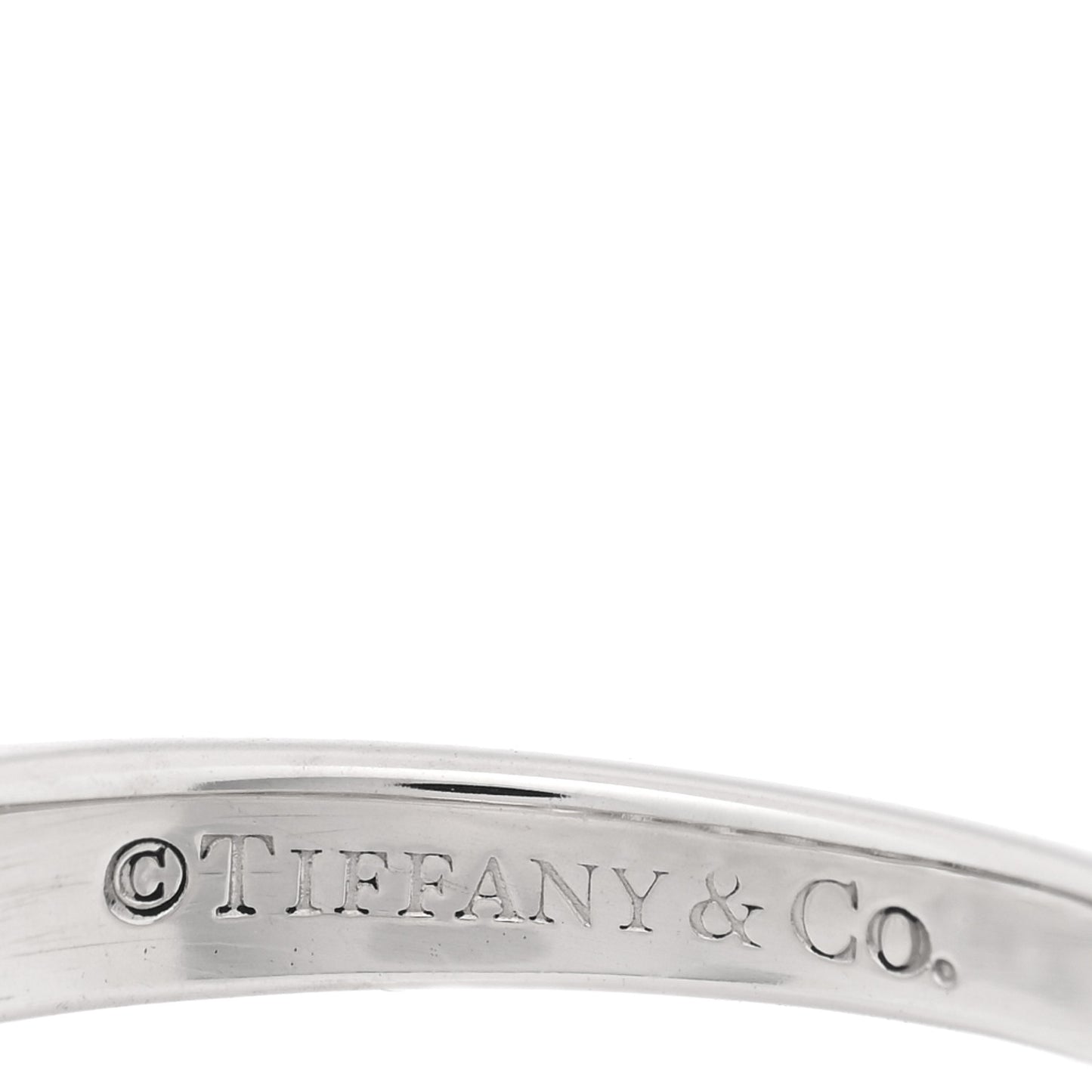Platinum Diamond 3mm Tiffany Forever Half Circle Band Ring 50 5.25