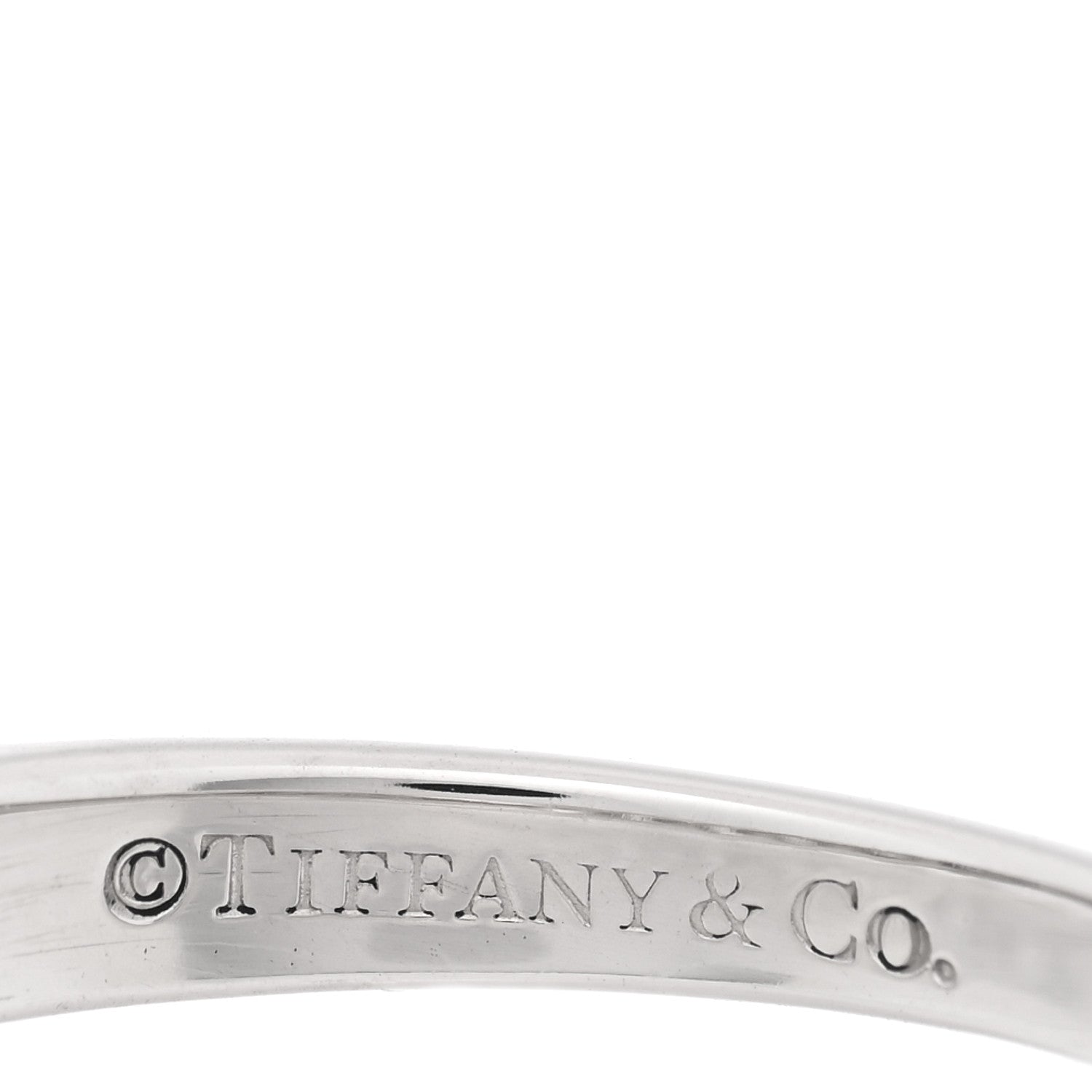 Tiffany Platinum Diamond 3mm Tiffany Forever Half Circle Band Ring 50 5.25 4 of 5