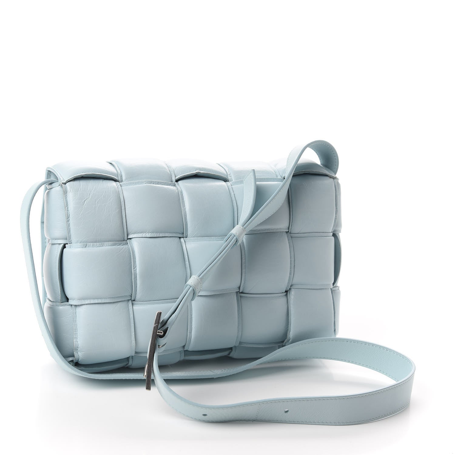 Bottega Veneta Paper Calfskin Maxi Intreccio Padded Cassette Crossbody Bag Ice 3 of 9