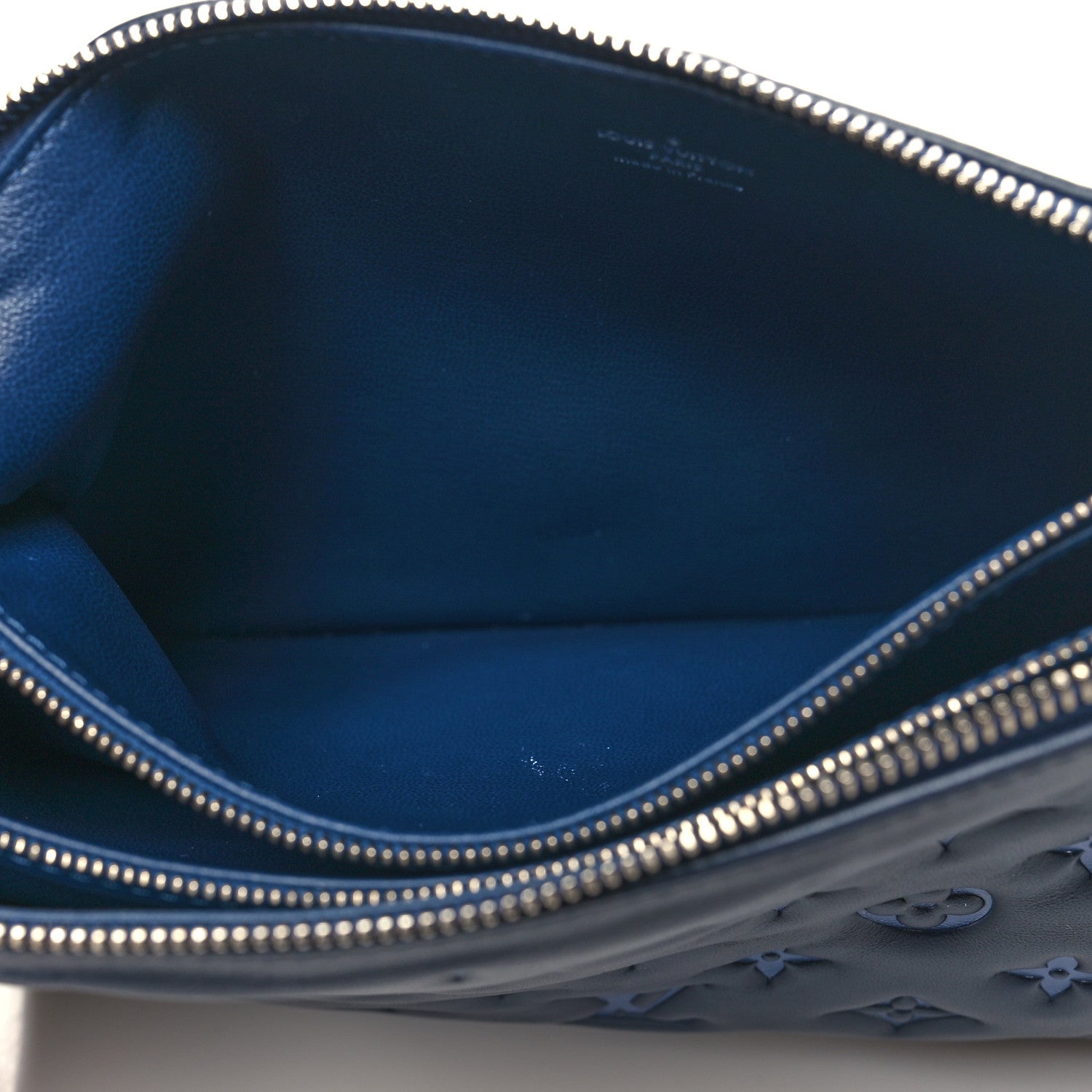 Louis Vuitton Lambskin Embossed Monogram Coussin PM Navy 7 of 14