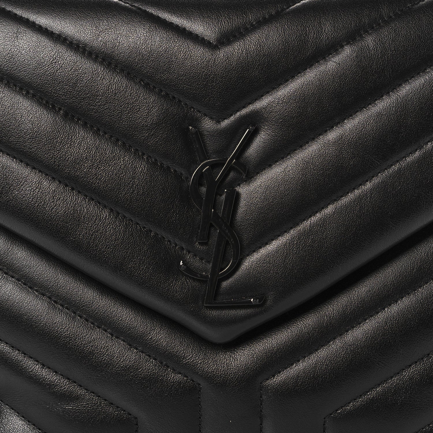 Saint Laurent Calfskin Y Quilted Monogram Medium Loulou Chain Satchel Black 7 of 10