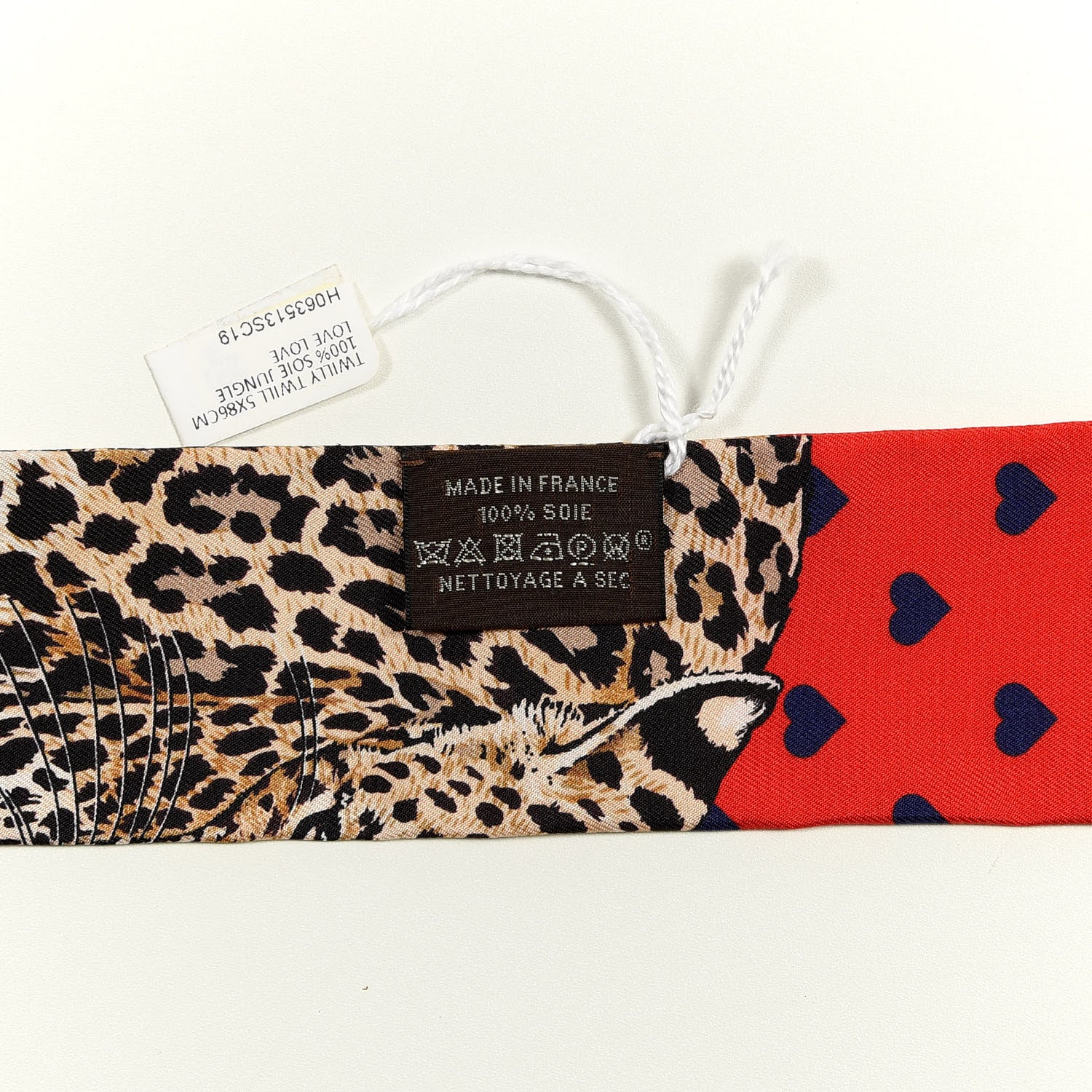 Hermes Silk Jungle Love Love Twilly Rouge Marine Fauve 3 of 3