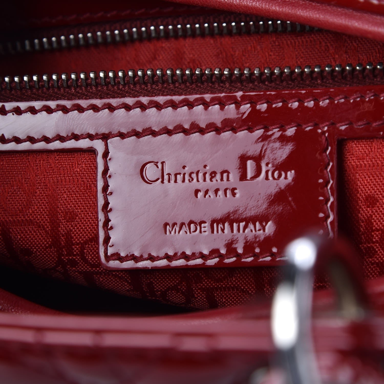 Christian Dior Patent Cannage Large Lady Dior Red 7 of 8