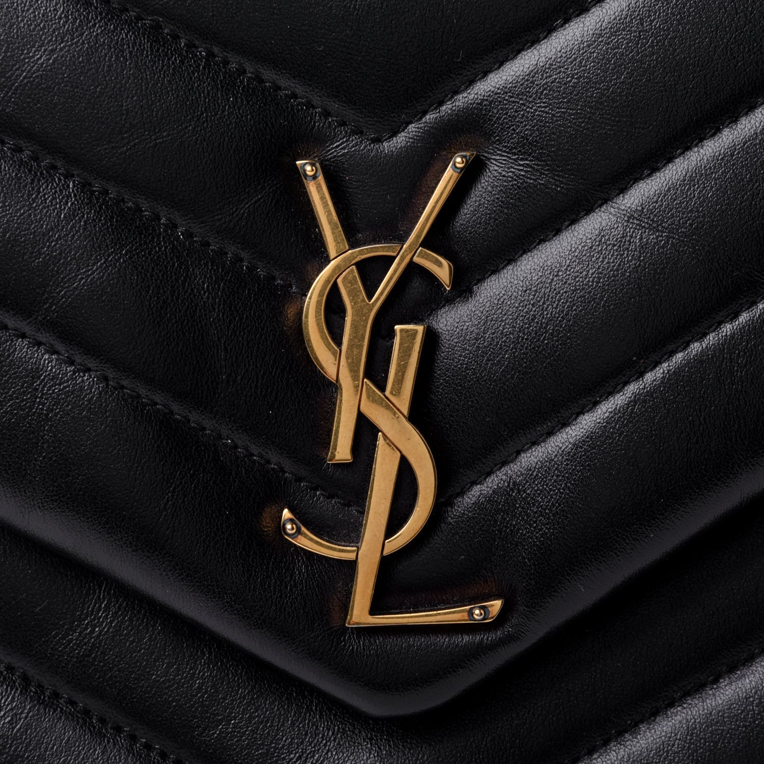 Saint Laurent Calfskin Y Quilted Monogram Medium Loulou Chain Satchel Black 5 of 5
