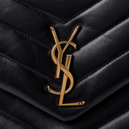 Saint Laurent Calfskin Y Quilted Monogram Medium Loulou Chain Satchel Black 5 of 5
