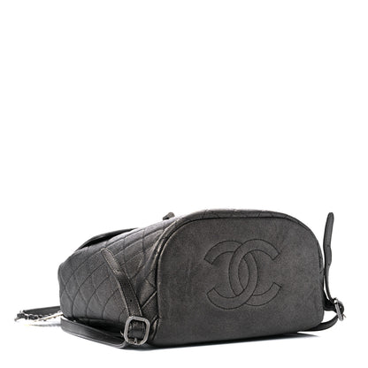 Chanel Metallic Caviar Quilted Filigree Backpack Dark Silver 4 of 11
