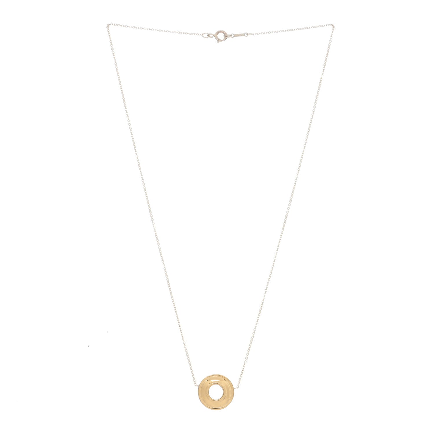 Tiffany Sterling Silver 18K Yellow Gold Paloma Picasso Magic Disc Pendant Necklace 2 of 4