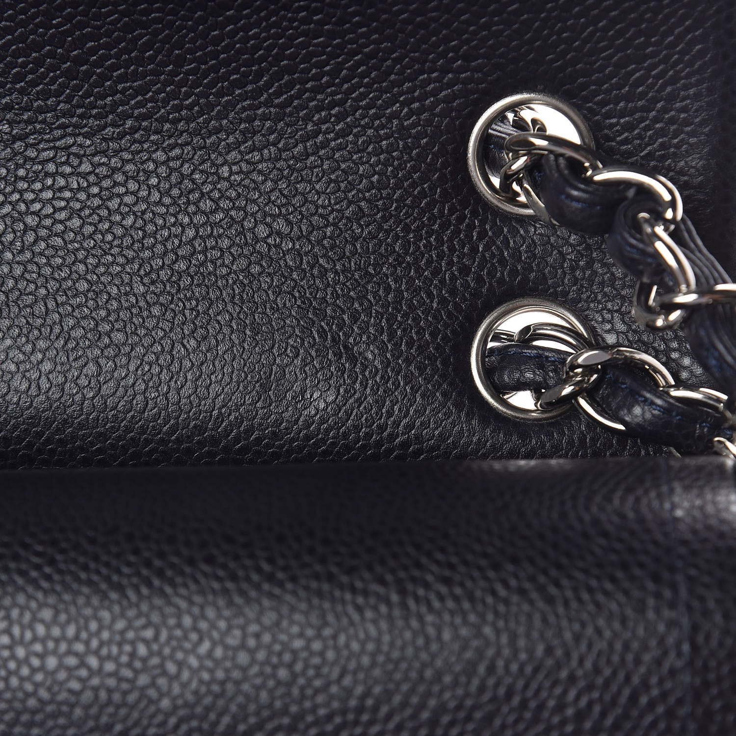 Chanel Caviar Quilted Jumbo Double Flap Navy Blue 11 of 11