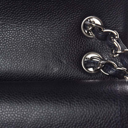 Chanel Caviar Quilted Jumbo Double Flap Navy Blue 11 of 11