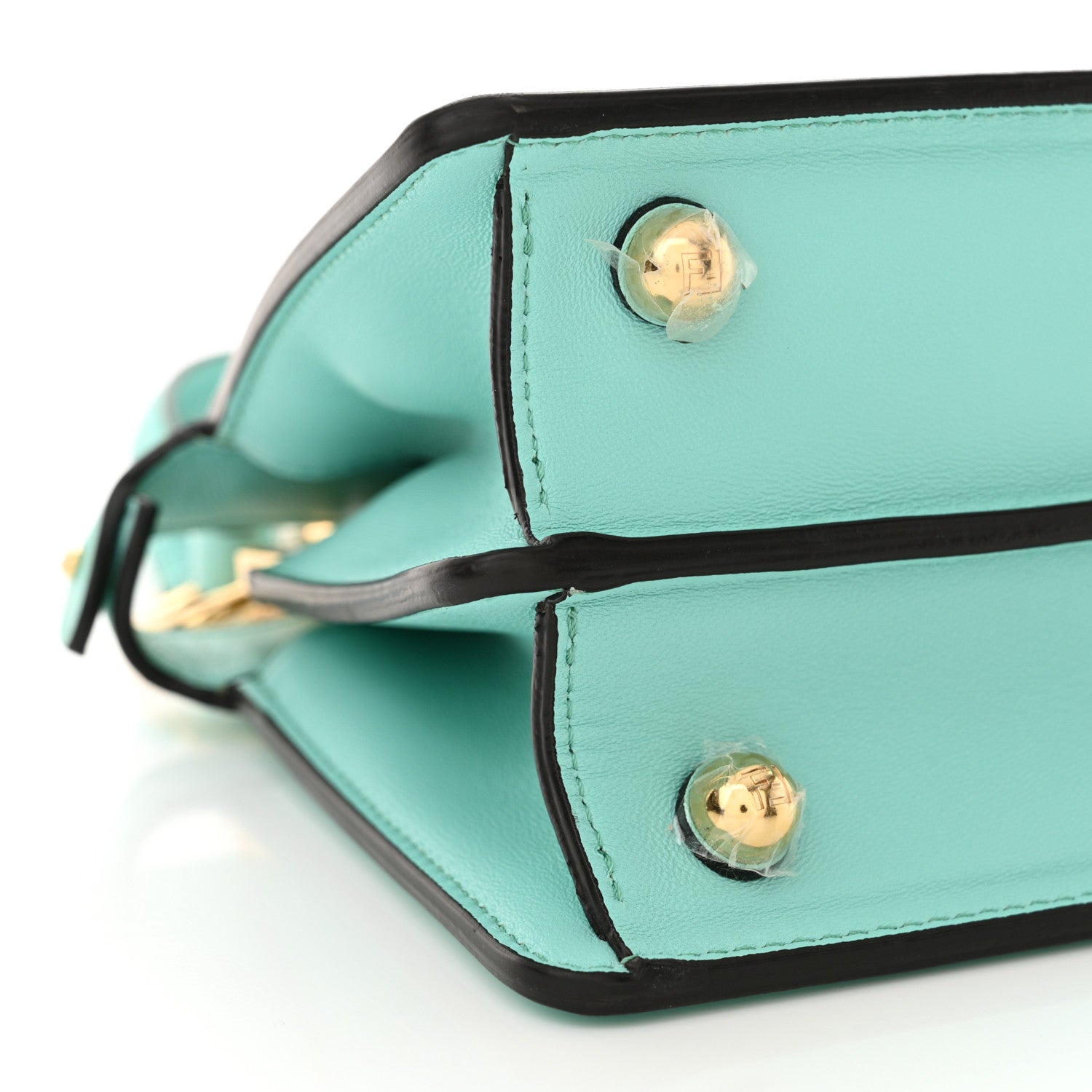 Fendi Shiny Nappa Petite Peekaboo I SEE U Satchel Spring Turquoise 10 of 11
