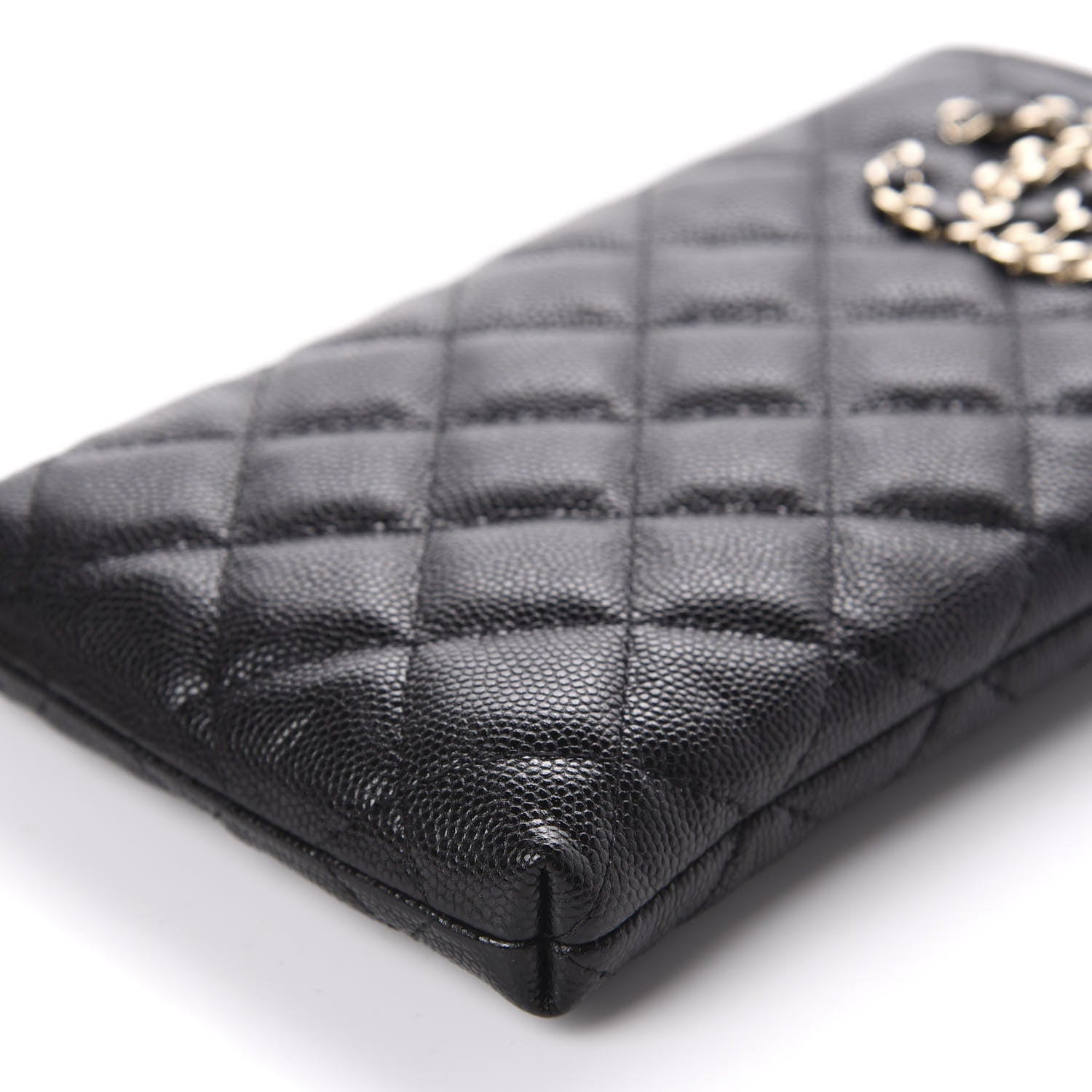 Chanel Caviar Quilted French New Wave Phone Holder With Chain Black 7 of 12