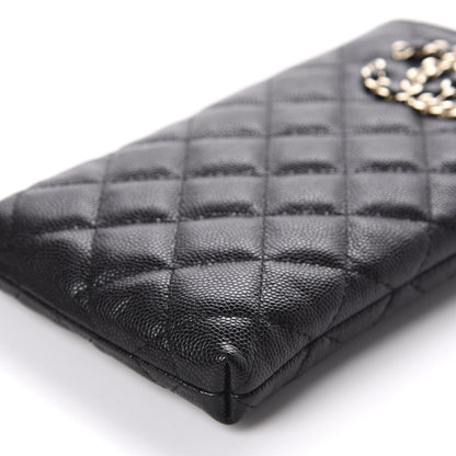 Chanel Caviar Quilted French New Wave Phone Holder With Chain Black 7 of 12