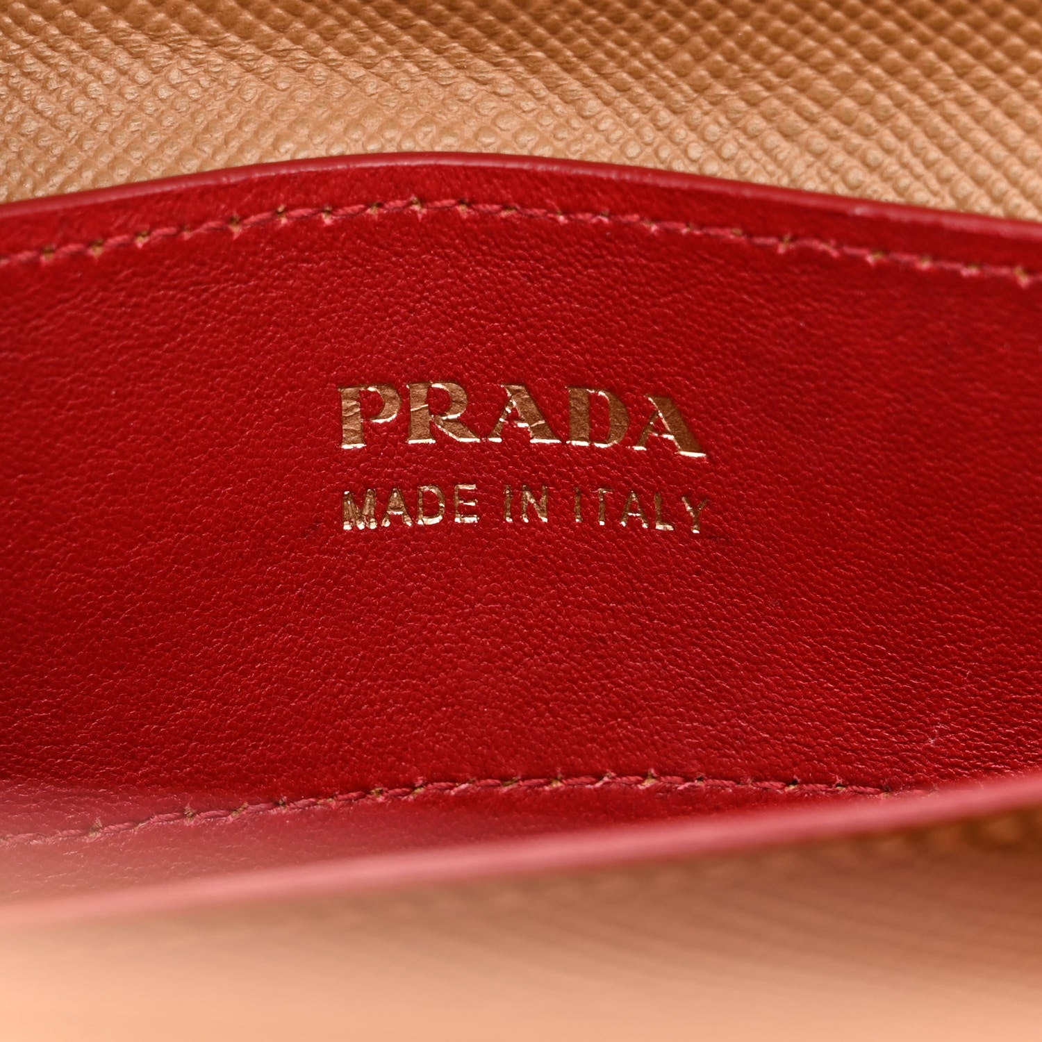 Prada Saffiano Cuir Small Double Bag Caramel Fuoco 6 of 9