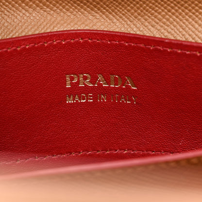 Prada Saffiano Cuir Small Double Bag Caramel Fuoco 6 of 9