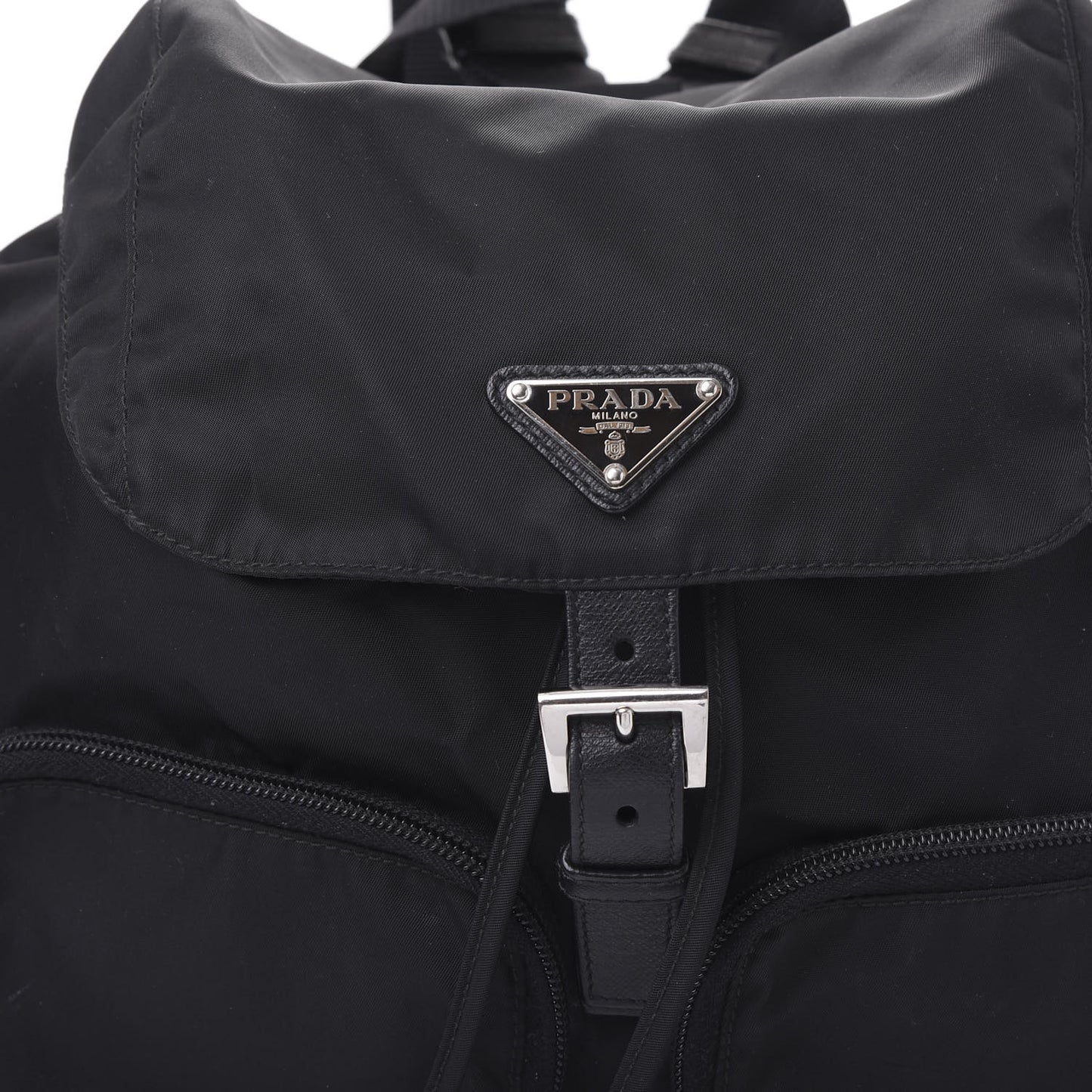 Nylon Vela Saffiano Backpack Black