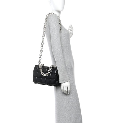Bottega Veneta Lambskin Maxi Intreccio Padded Chain Cassette Crossbody Bag Black 2 of 10