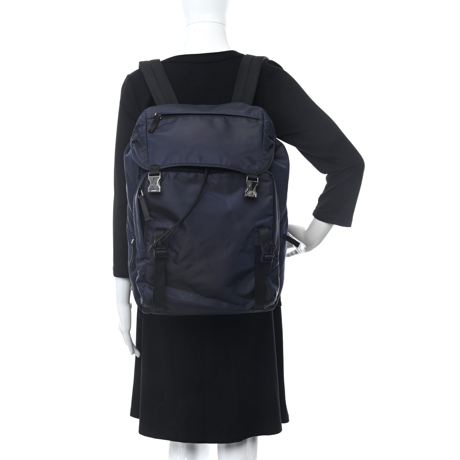 Prada Nylon Montagna Double Buckle Backpack Baltico 2 of 10