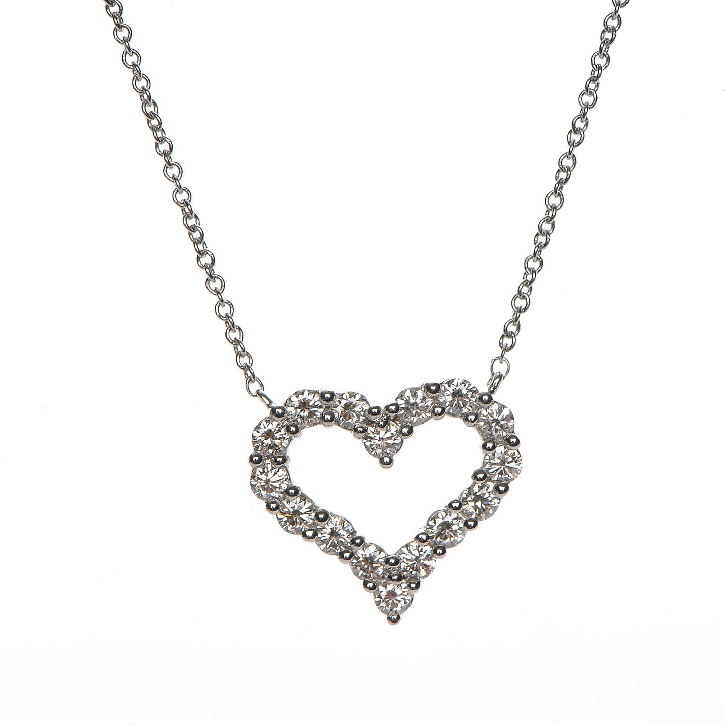 Platinum Diamond Small Heart Pendant Necklace