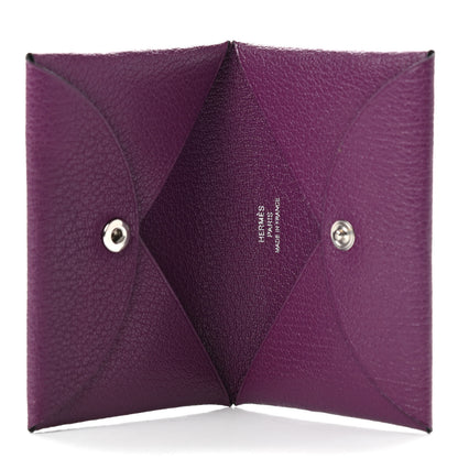 Hermes Chevre Chamkila Calvi Card Case Anemone 5 of 8