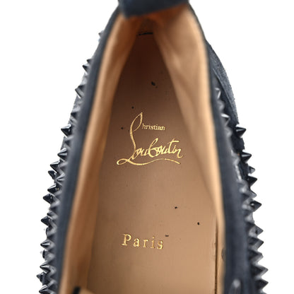Christian Louboutin Veau Velours Mens Louis Orlato Flat Spikes Sneakers 46 Navy 7 of 8