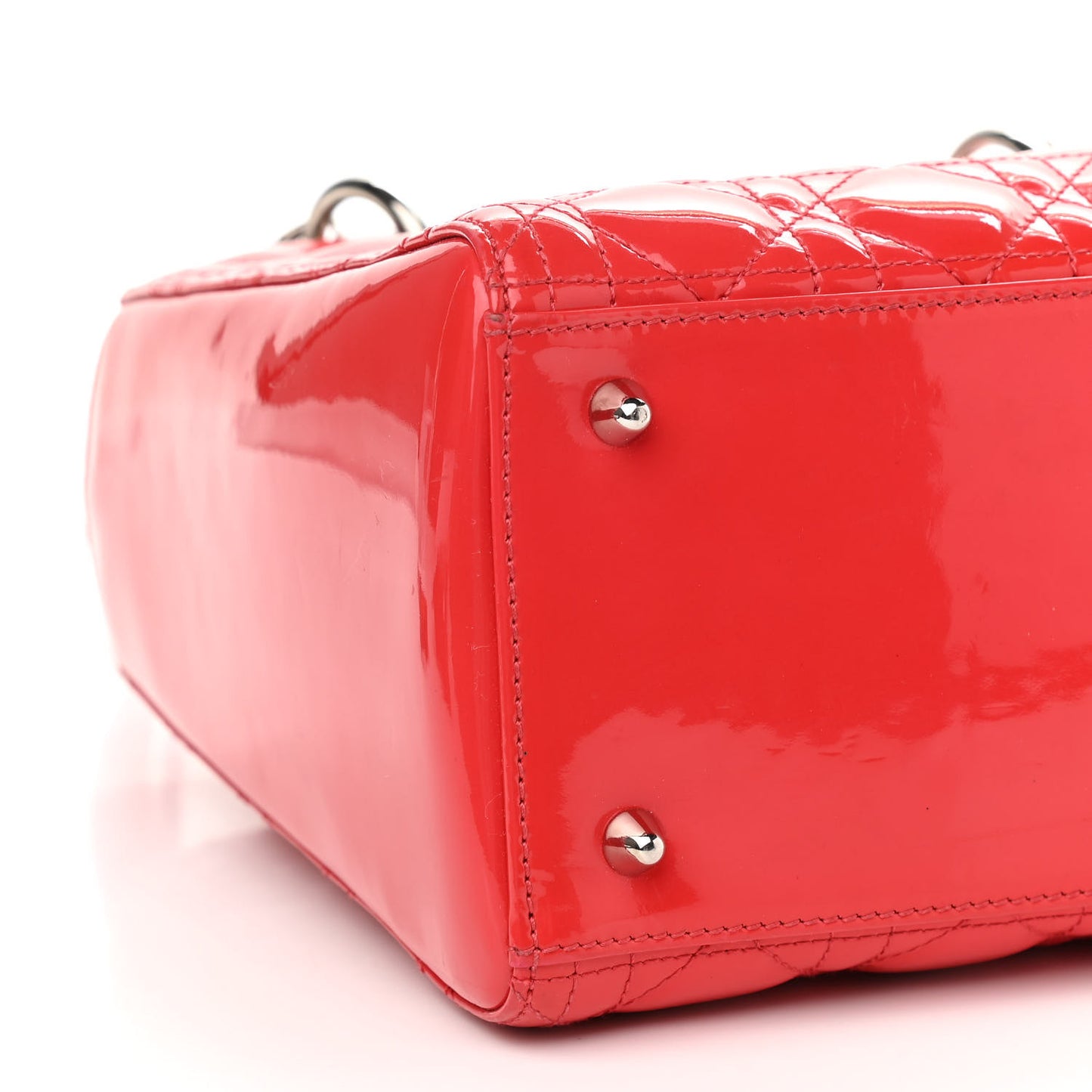 Patent Cannage Medium Lady Dior Red