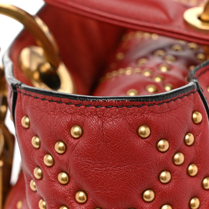 Christian Dior Calfskin Cannage Studded Medium Supple Lady Dior Red 14 of 15