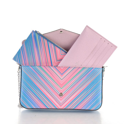 Louis Vuitton Epi Tropical Pochette Felicie Blue Rose 5 of 8
