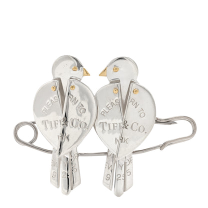 Tiffany Sterling Silver 18K Yellow Gold Return to Tiffany Love Bugs Bird Brooch Pin 1 of 3
