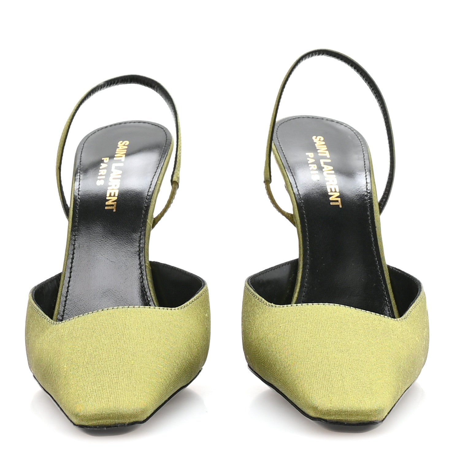 Saint Laurent Crepe De Chine Blade 105 Slingback Pumps 37.5 Lime 6 of 18