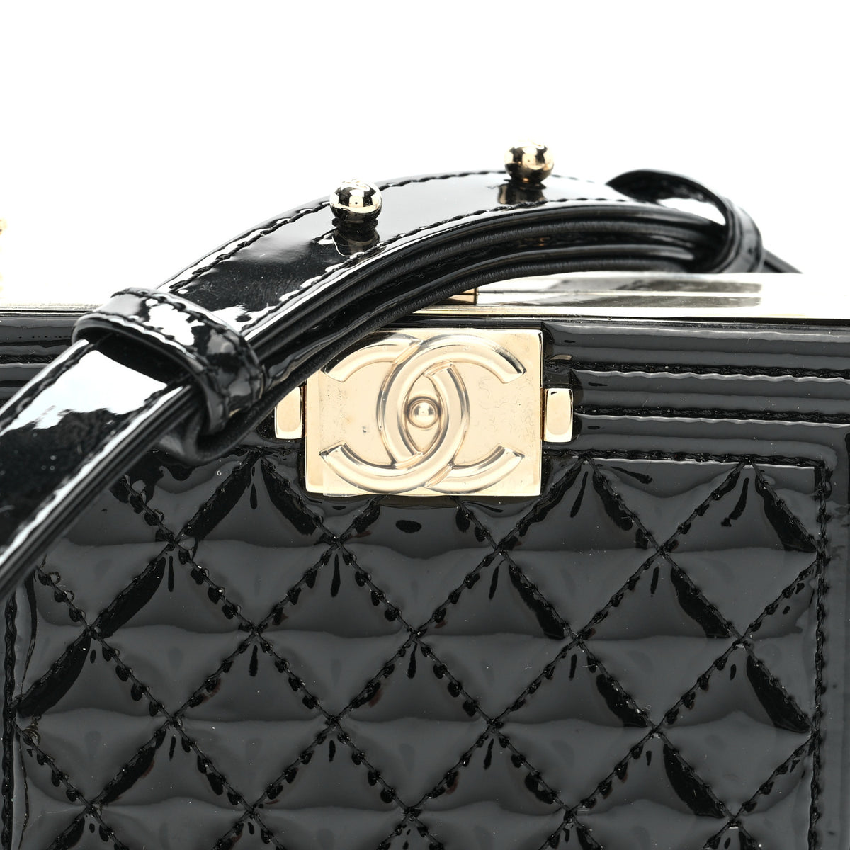 Chanel Patent Calfskin Boy Minaudiere Black 8 of 10