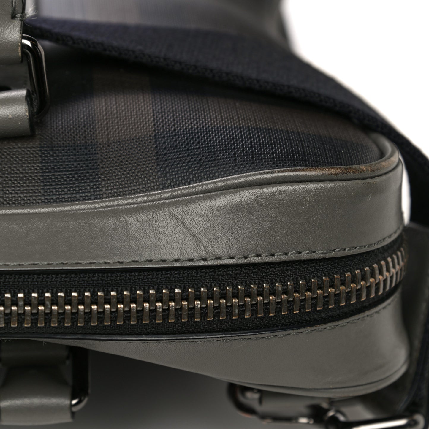 London Smoked Check Large Briefcase Grey