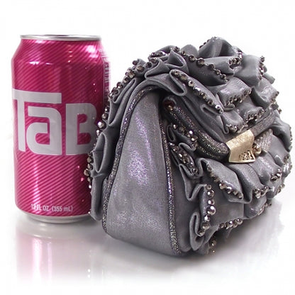 Fendi Ruched Beaded Borderline Clutch Silver 3 of 10