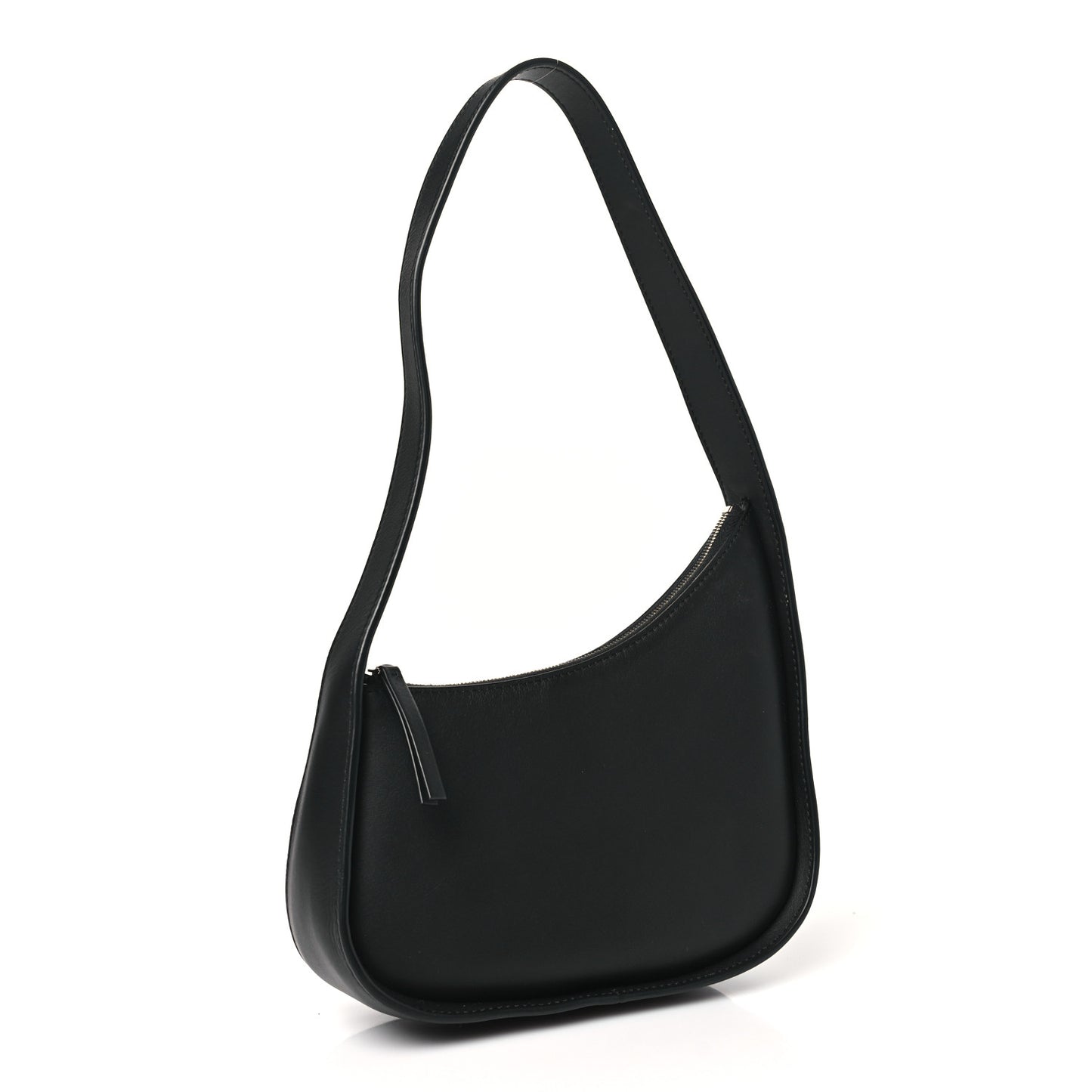 Smooth Calfskin Half Moon Shoulder Bag Black
