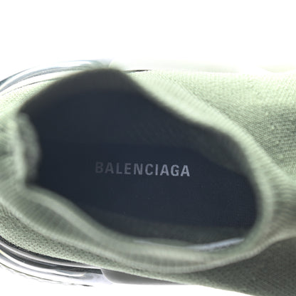 Balenciaga Neoprene Knit Womens Speed Clear Sole Sneakers 38 Dark Khaki Black 6 of 8