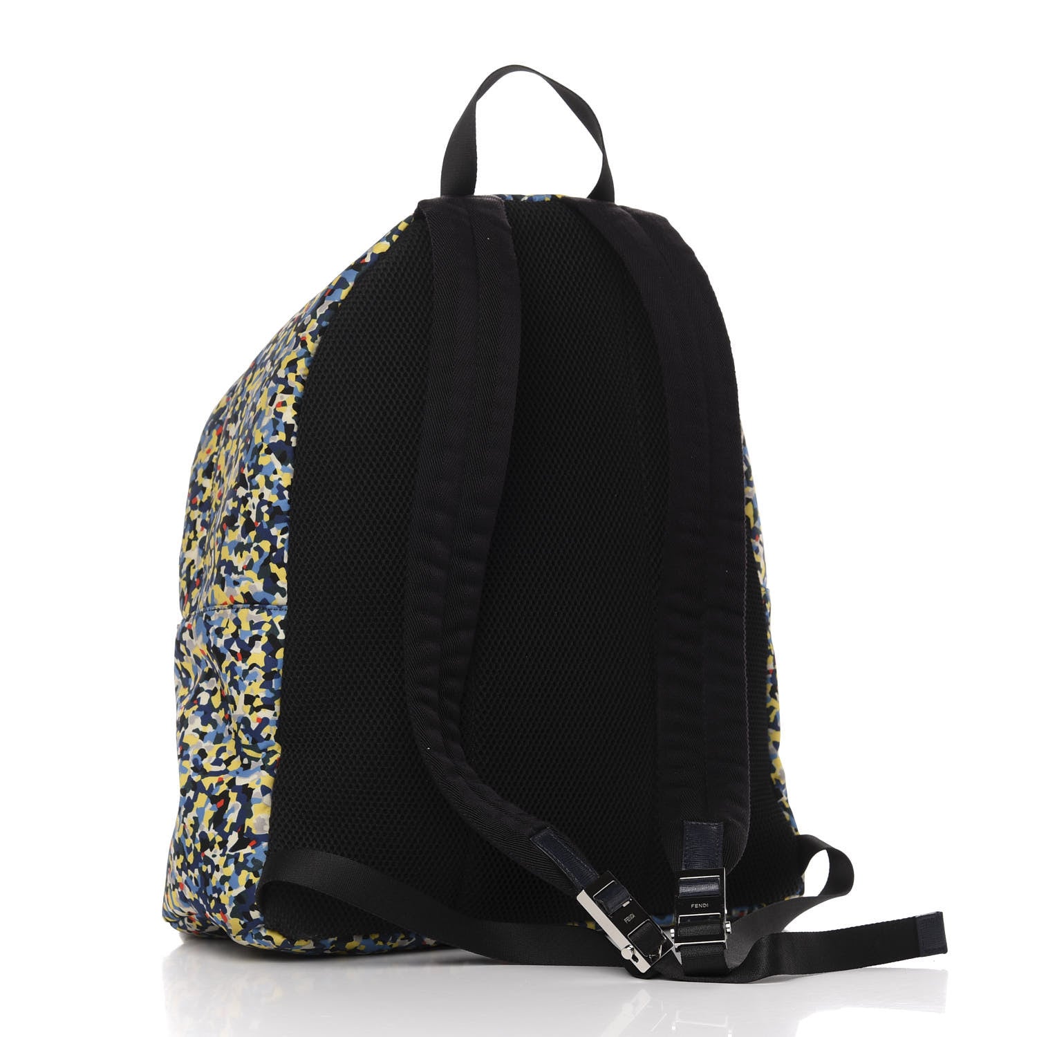 Fendi Nylon Vitello Elite Flamingo Granite Lightning Monster Eyes Backpack Multicolor Lavagna 2 of 9