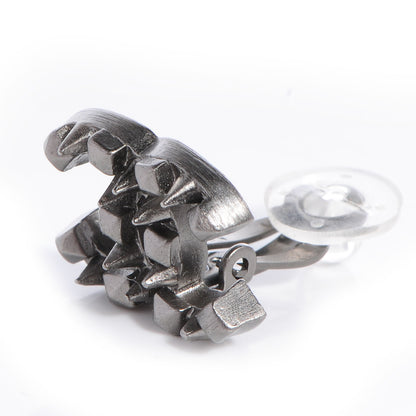 Chanel Ruthenium CC Spike Clip On Earrings 5 of 6
