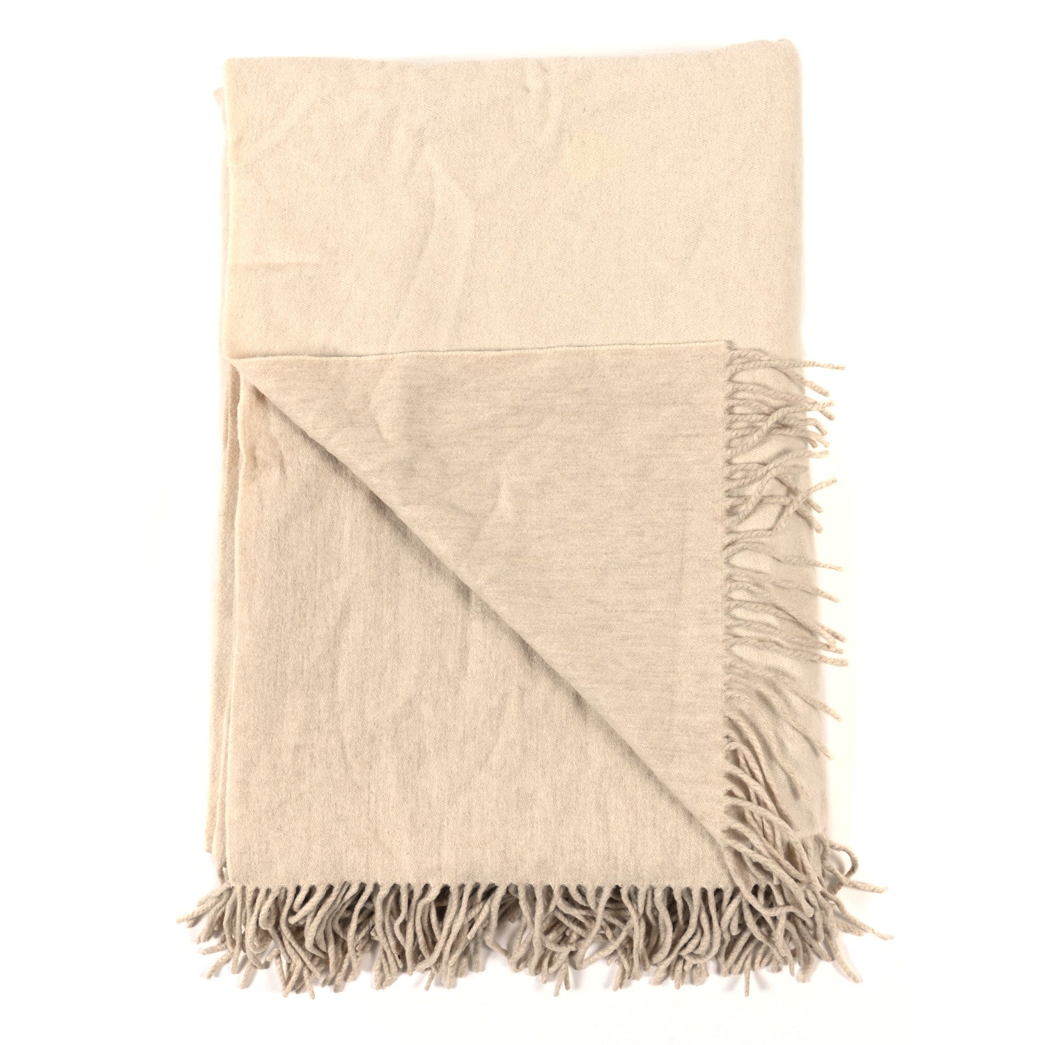 Hermes Cashmere Fringe Throw Blanket Ecru 2 of 4
