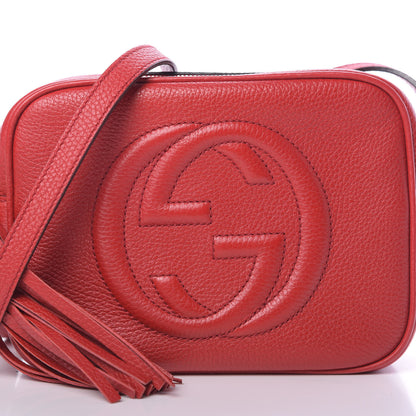 Gucci Pebbled Calfskin Small Soho Disco Bag Vibrant Red 8 of 10