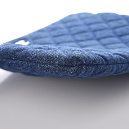 Chanel Denim Quilted Medium Cosmetic Case Blue 8 of 10