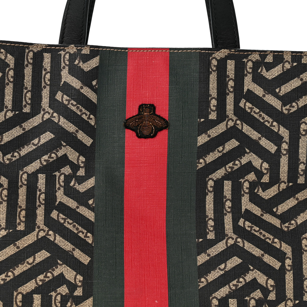 Gucci GG Supreme Monogram Caleido Web Vertical Tote Black 8 of 13