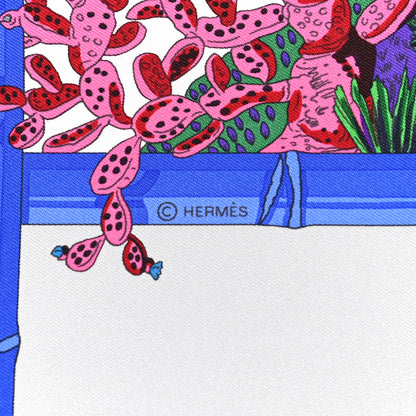 Hermes Silk Jardins D Hiver Scarf 90 Gris Vert Rose 4 of 5