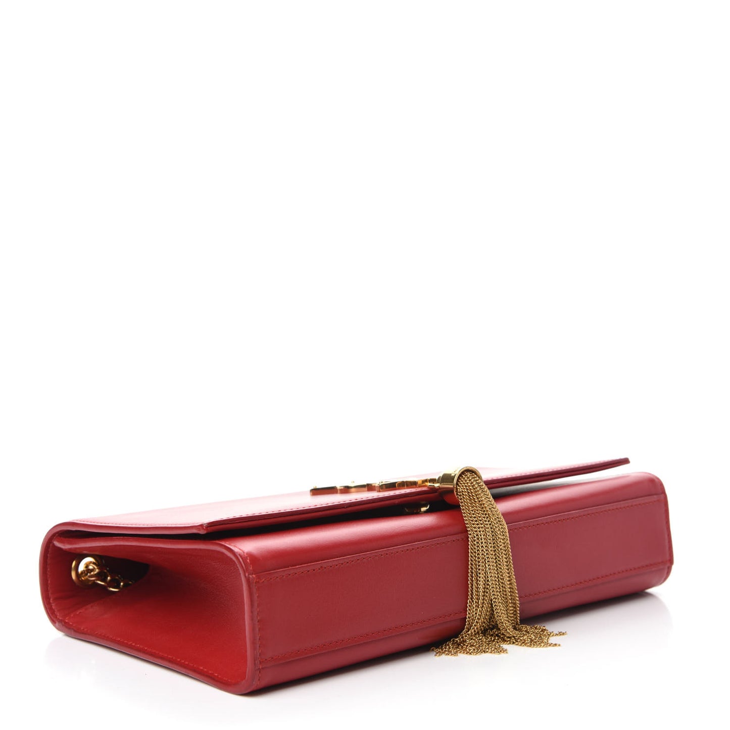 Smooth Calfskin Medium Classic Monogram Kate Tassel Satchel Lipstick Red
